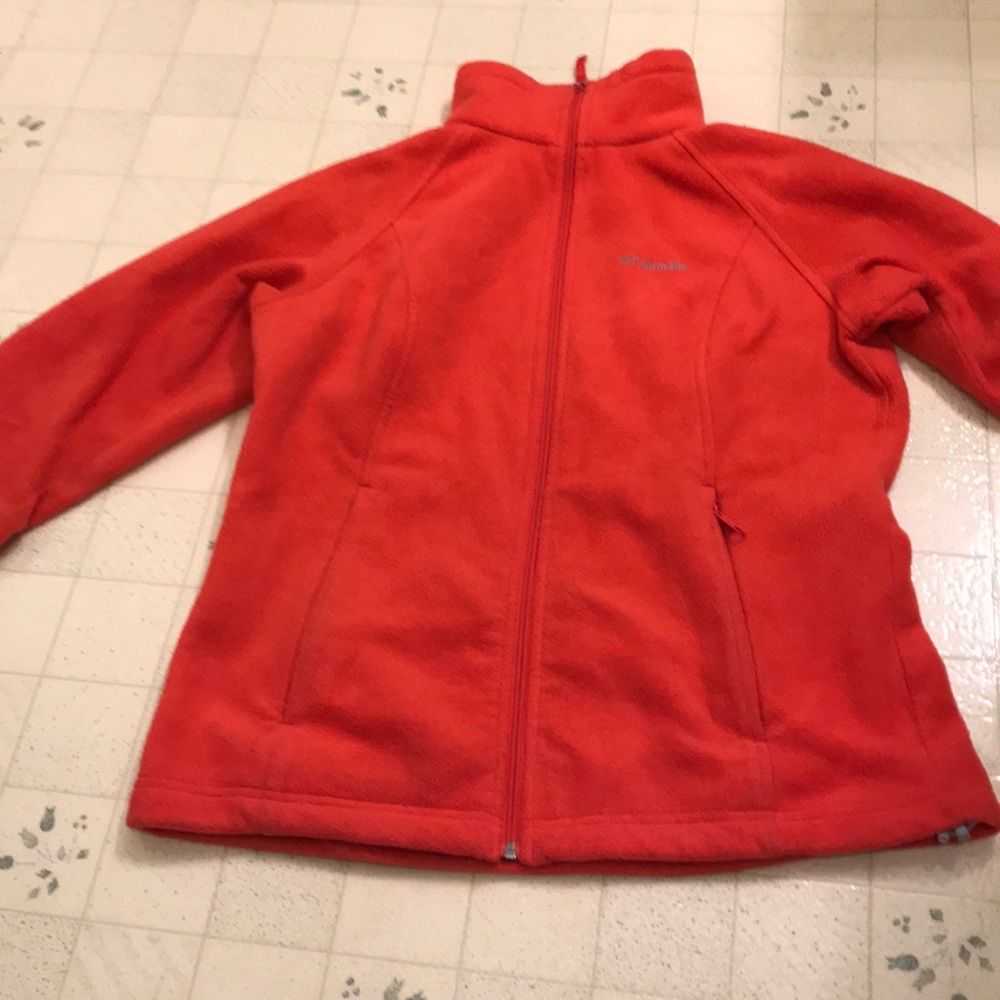 Coral Columbia zip up fleece